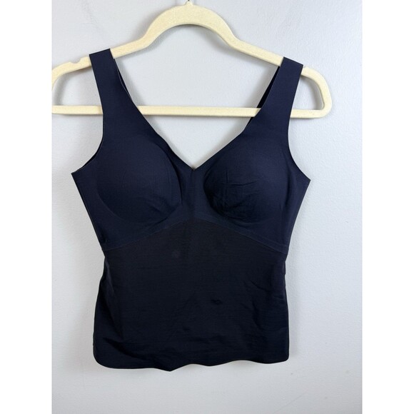 HoneyLove Liftwear Tank Medium Black Camisole Shapewear Smoothing Molded Cups - Picture 2 of 7